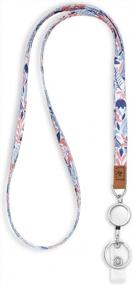 img 4 attached to Stylish And Functional MNGARISTA Teacher Lanyard With Retractable ID Holder And Plant Specimens Design For Women