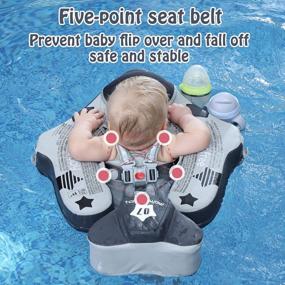 img 1 attached to Регулируемое кольцо для плавания для младенцев с ремешком безопасности - ненадувной поплавок Mambobaby для спасательного жилета, обучение плаванию и игры