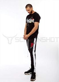 img 1 attached to Hip Hop Style At Its Best: Screenshotbrand'S Men Premium Slim Fit Track Pants With Athletic Jogger Bottom And Side Taping