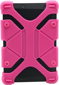 img 4 attached to Защитите свой 8-дюймовый планшет с помощью универсального силиконового чехла CHINFAI в розовом цвете