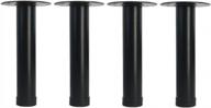 set of 4 qlly 8 inch adjustable metal desk legs with 1.5 inch diameter for office furniture (black) logo