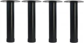 img 4 attached to Set Of 4 QLLY 8 Inch Adjustable Metal Desk Legs With 1.5 Inch Diameter For Office Furniture (Black)