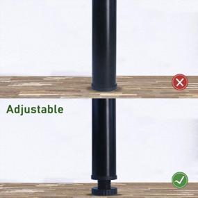 img 1 attached to Set Of 4 QLLY 8 Inch Adjustable Metal Desk Legs With 1.5 Inch Diameter For Office Furniture (Black)
