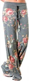 img 4 attached to IChunhua Women'S Comfy Stretch Floral Print Drawstring Palazzo Wide Leg Lounge Pant