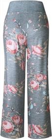 img 1 attached to IChunhua Women'S Comfy Stretch Floral Print Drawstring Palazzo Wide Leg Lounge Pant