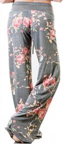 img 3 attached to IChunhua Women'S Comfy Stretch Floral Print Drawstring Palazzo Wide Leg Lounge Pant