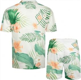 img 2 attached to Floral Printed Men'S Hawaiian Shirt And Tracksuit Set For Beach Vacations