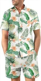 img 3 attached to Floral Printed Men'S Hawaiian Shirt And Tracksuit Set For Beach Vacations