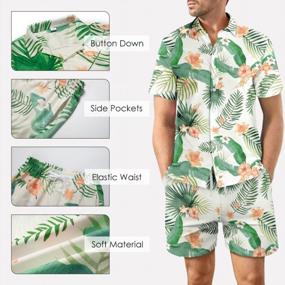 img 1 attached to Floral Printed Men'S Hawaiian Shirt And Tracksuit Set For Beach Vacations