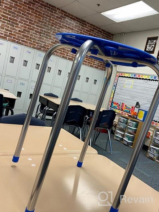 img 1 attached to Pearington Plastic Classroom Stools for Kids, Multipurpose Stool Chairs, Flexible Seating, Stackable Stools, Stainless Steel Legs - Set of 5, Multiple Colors review by Sean Young