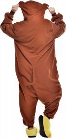 img 2 attached to NEWCOSPLAY унисекс взрослых обезьяна комбинезон животных пижамы плюшевые цельный косплей костюм