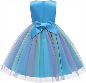 img 3 attached to Rainbow Mesh Tulle Princess Flower Girls Sequin Party Dress With Lace Ball Gown For Prom