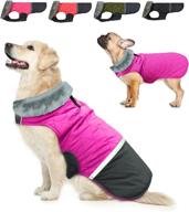 🐶 dogcheer reversible winter dog coat - warm christmas pet jacket for cold weather | waterproof fleece collar dog clothes | puppy vest apparel for small medium large dogs логотип