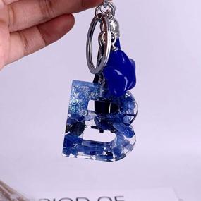 img 1 attached to SELOVO Blue Tassel Keychain With Alphabet Initial Star Charm - Perfect Bag Accessory And Gift Idea