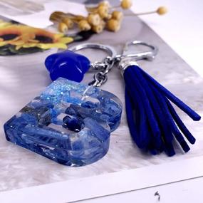 img 2 attached to SELOVO Blue Tassel Keychain With Alphabet Initial Star Charm - Perfect Bag Accessory And Gift Idea