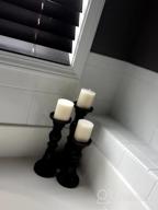 картинка 1 прикреплена к отзыву Stylish And Versatile: Set Of 3 Resin Pillar Candle Holders For Elegant Home Decoration And Gifts For Weddings In Black от Nathan Guzman