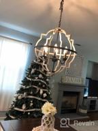 img 1 attached to Rustic Orb Chandelier With Adjustable Height - TZOE 4-Light Metal Vintage Chandelier For Dining Room, Living Room, And Kitchen review by Ruben Saunders