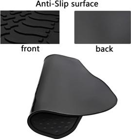 img 1 attached to San Auto Custom Fit Black Red Rubber Auto Floor 🚗 Mat Set for Jeep Compass 2017-2022: All-Weather Protection, Heavy Duty, Odorless