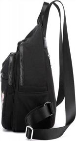 img 2 attached to Women'S Small Backpack - Mini Nylon Bookbag Purse W/ Embroidery & Lightweight Design (1688 Flower Black)