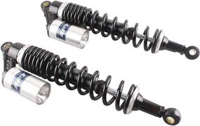 img 2 attached to 🛵 GZYF Pair 400mm Universal Fit Motorcycle Air Shock Absorbers for Honda Suzuki Yamaha Kawasaki ATV Go Kart Quad Dirt Sport Bikes - Black & Silver