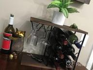 img 1 attached to MOOACE Wine Glass Rack Free Standing Floor, Metal & Wood Countertop Wine Holder, 8 Bottles And 6 Glasses Stand review by Dana Smith