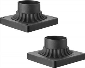 img 2 attached to Cast Aluminum Outdoor Post Light Mounting Base Adapter 2 Pack - Emliviar 20069-2PK BK In Black Finish