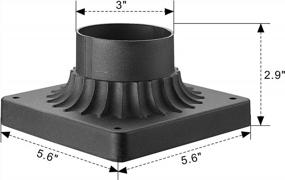 img 1 attached to Cast Aluminum Outdoor Post Light Mounting Base Adapter 2 Pack - Emliviar 20069-2PK BK In Black Finish