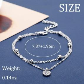 img 1 attached to Silver Layered Ankle Chain Foot Jewelry - Edary Beach Vintage Anklets For Women & Girls