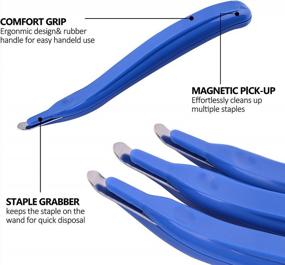 img 3 attached to Магнитный инструмент для удаления скоб KTRIO - профессиональный простой в использовании съемник скоб для дома, школы и офиса - набор из 3 синих скоб для удаления скоб