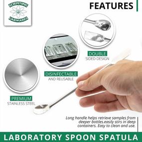 img 3 attached to 12-Piece Long-Handled Scientific Spoon Spatula Set - Perfect For Laboratories, Sculpting, Measuring, Mixing And More!