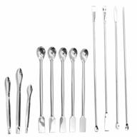12-piece long-handled scientific spoon spatula set - perfect for laboratories, sculpting, measuring, mixing and more! logo