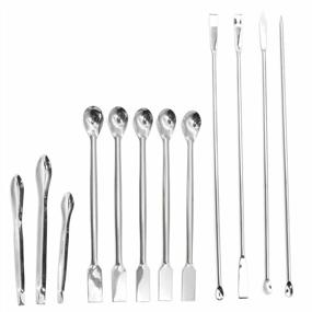 img 4 attached to 12-Piece Long-Handled Scientific Spoon Spatula Set - Perfect For Laboratories, Sculpting, Measuring, Mixing And More!