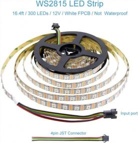 img 3 attached to ALITOVE WS2815 LED Strip Light 12V WS2813 WS2812B Individually Addressable RGB LED Pixel Strip 16.4Ft 300 LEDs Programmable Digital LED Light Non-Waterproof White PCB For Decor Lighting Project