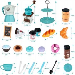 img 3 attached to Набор из 37 предметов для чаепития и кофеварки для мальчиков и девочек от 3 лет, включая набор для игры в десерты - Чайный набор INNOCHEER Toys для развлечения в стиле принцесс