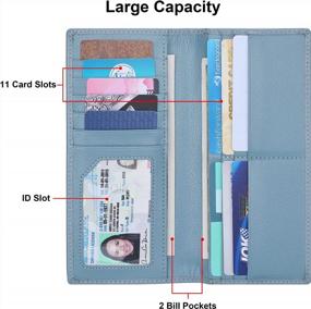 img 2 attached to RFID Blocking Leather Wallet For Women - Lavemi Ultra Slim Thin Bifold Credit Card Holder