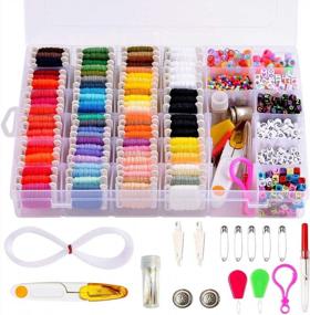 img 4 attached to DIY Friendship Bracelet Kit With Storage Box - Includes Embroidery String, Beads, And Supplies For Bracelet Craft And Jewelry Making - Perfect Gift For Girls On Christmas And Birthdays