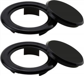 img 4 attached to 2-Pack Black 2-Inch Patio Table Umbrella Hole Ring Insert с набором заглушек для улучшенной защиты мебели