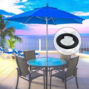 img 3 attached to 2-Pack Black 2-Inch Patio Table Umbrella Hole Ring Insert с набором заглушек для улучшенной защиты мебели