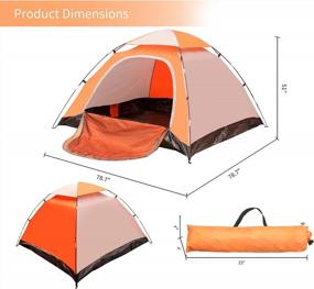 img 3 attached to Lightweight Waterproof Family Camping Tent For 2-3 Persons, Backpacking Tent With Dimensions Of 78.7" X 78.7" X 51" In Light Yellow Color