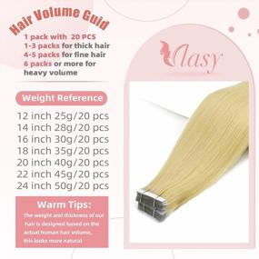 img 1 attached to Vlasy Tape In Hair Extensions Human Hair 20Pcs Hair Extensions 12 Inch Tape Ins Straight Seamless Natural Invisible Tape In Extensions Real Human Hair (12 Inch P18K/613#)