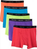 5-pack of bolter men's cotton spandex all day boxer briefs - comfort & durability! логотип