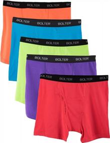 img 4 attached to 5-Pack Of Bolter Men'S Cotton Spandex All Day Boxer Briefs - Comfort & Durability!