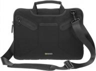 travel in style with microsoft surface book 13.5 inch messenger bag: evecase ultra portable neoprene briefcase with accessory pocket - black logo