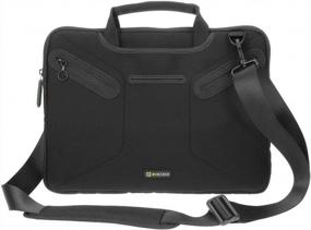 img 4 attached to Travel In Style With Microsoft Surface Book 13.5 Inch Messenger Bag: Evecase Ultra Portable Neoprene Briefcase With Accessory Pocket - Black