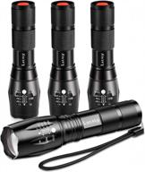 letmy led tactical flashlight s2000 [4 pack] - high lumens, zoomable, 5 modes, waterproof handheld led flashlight - best camping, outdoor, emergency, everyday flashlights логотип