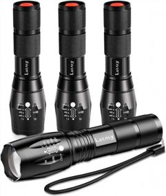 img 4 attached to LETMY LED Tactical Flashlight S2000 [4 Pack] - High Lumens, Zoomable, 5 Modes, Waterproof Handheld LED Flashlight - Best Camping, Outdoor, Emergency, Everyday Flashlights