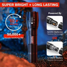 img 2 attached to LETMY LED Tactical Flashlight S2000 [4 Pack] - High Lumens, Zoomable, 5 Modes, Waterproof Handheld LED Flashlight - Best Camping, Outdoor, Emergency, Everyday Flashlights