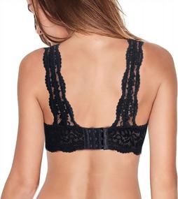 img 3 attached to Women'S Lace Bralette Padded Deep V Neck Bra: Wirefree, Adjustable & Plunge For Comfort!