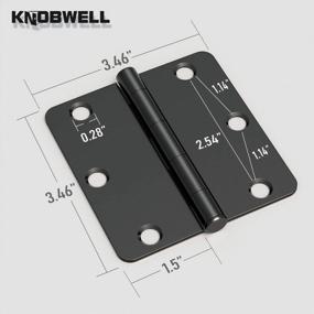 img 1 attached to Matte Black Door Hinge With 1/4" Radius Corners - 3.5 Inch X 3.5 Inch - Ideal For Interior Doors - Pack Of 1 From KNOBWELL
