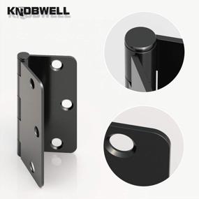 img 2 attached to Matte Black Door Hinge With 1/4" Radius Corners - 3.5 Inch X 3.5 Inch - Ideal For Interior Doors - Pack Of 1 From KNOBWELL